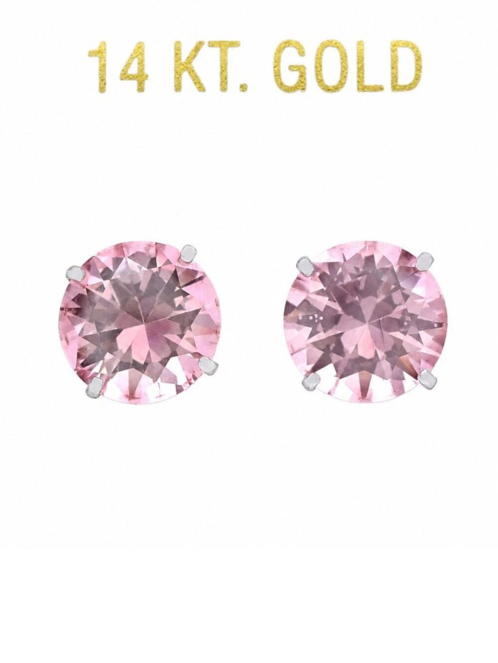 Genuine 9.84 Cts Morganite Stud Earrings 14k SOLID White Gold